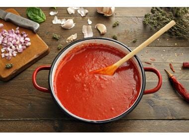 Tomato sauce with cannabis