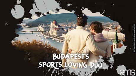 couple admires the beauty of Budapest in Hungary