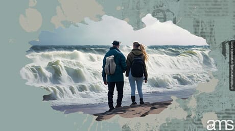 Felix and Emma faced the turbulent sea