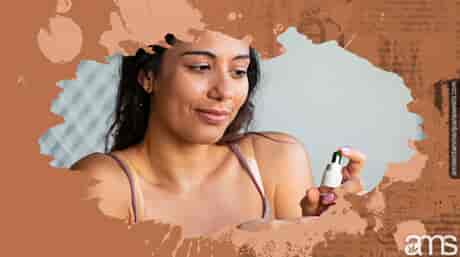 Girl uses CBD for skin care
