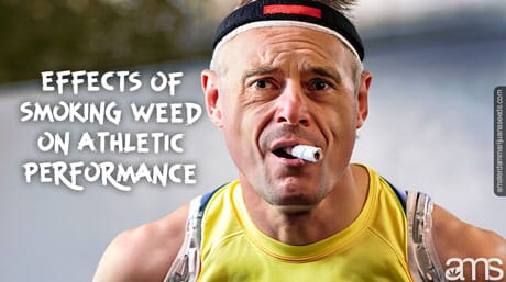 a marathon runner with a joint in his mouth