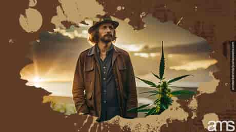 a hippie in his cannabis field