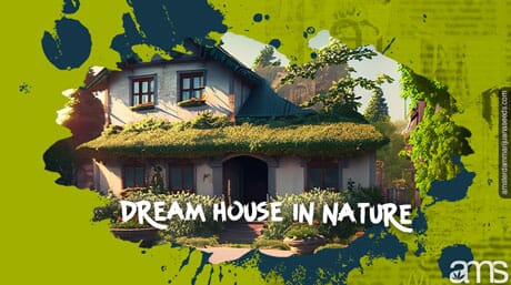 House just outside Budapest in Hungary surrounded by greenery