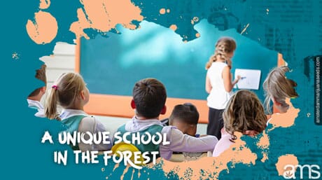class in the eco-school in the forest