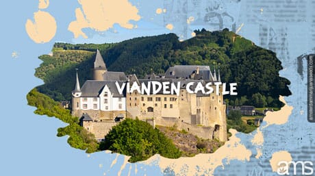 View of Vianden Castle in the Luxembourg's Ardennes
