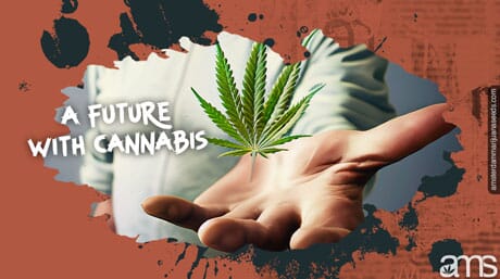 open hand and a leaf of Marijuana