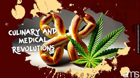 Pretzel and a cannabis leaf