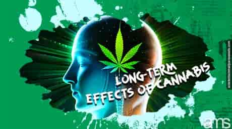 abstract human head with a cannabis leaf
