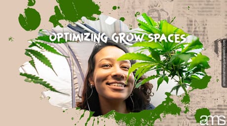 woman in an optimized grow space