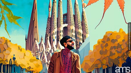 man in Barcelona Spain