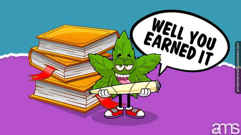 cartoon cannabis leave saying you deserved it