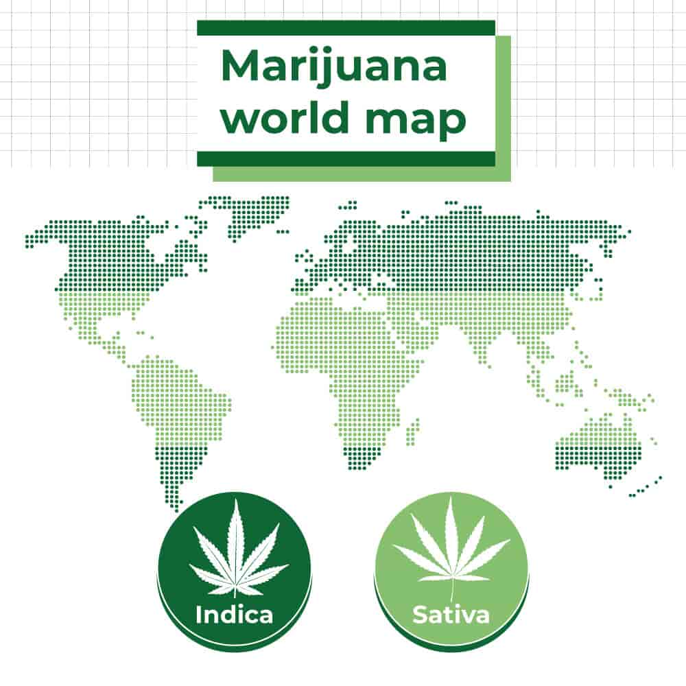 Indica Sativa Worldmap