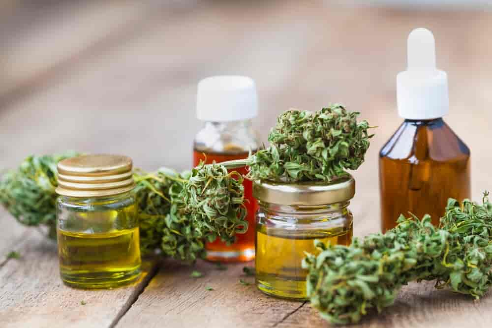 line up of medical marijuana products 