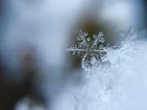 Close up snowflake geometric shape