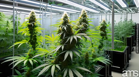 cannabis plants grow with CO2 supplement