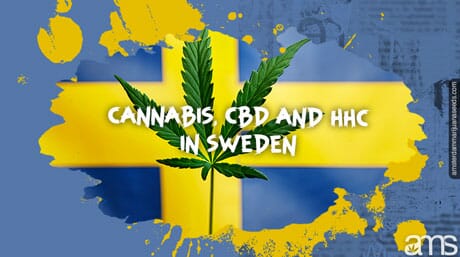 Swedish flag and a marijuana leaf